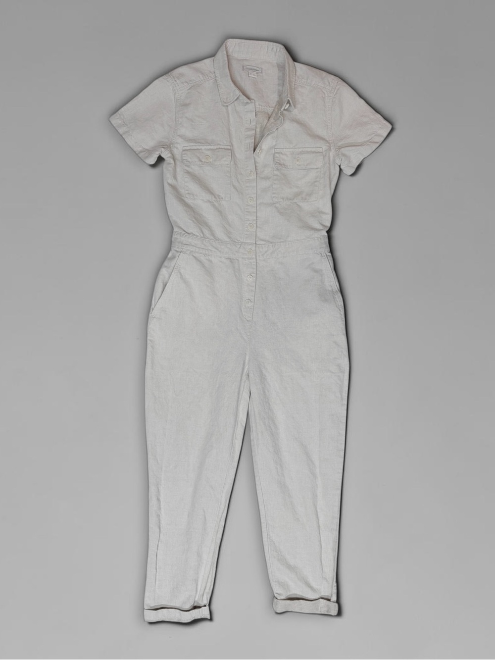 Outerknown S.E.A. Cotton Linen Utility Jumpsuit Natural